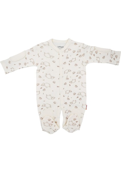 Tiffany Baby Lamb Organik Theme Patikli Bebek Tulumu 20040