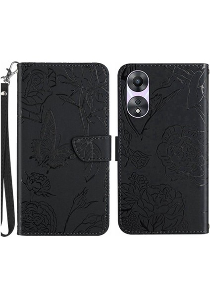 Oppo Reno8 T 4g Pu Deri Kapak Çevirin Çiçekler ve Kelebekler (Yurt Dışından)