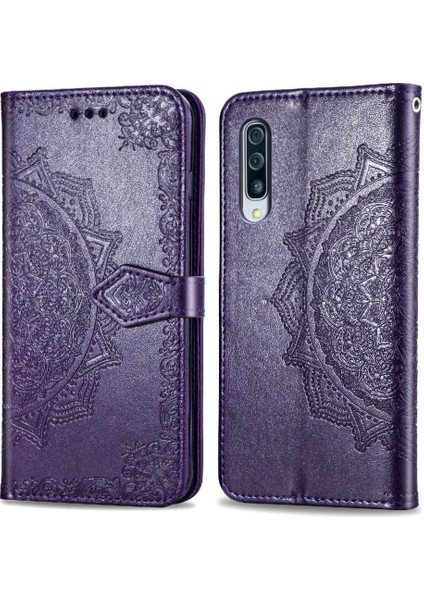Samsung A50 Darbeye Dayanıklı Basit Iş Zarif Desen Deri (Yurt Dışından)