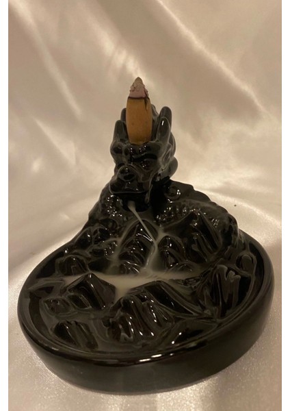 Dragon Ejderha Budha Geri Akış Tütsülük Şelale Ters Akış Tütsü Seramik Feng Şui Seramik Siyah modelleri