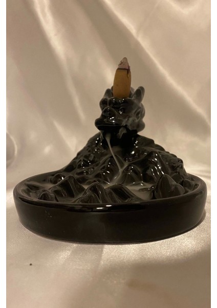 Dragon Ejderha Budha Geri Akış Tütsülük Şelale Ters Akış Tütsü Seramik Feng Şui Seramik Siyah fırsatları