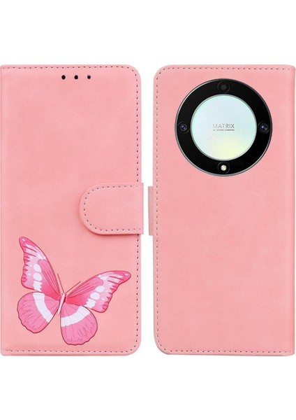 Onur Magic5 Lite 5g Kart Yuvaları Için Kılıf Kelebek Renk Baskılı Flip (Yurt Dışından)