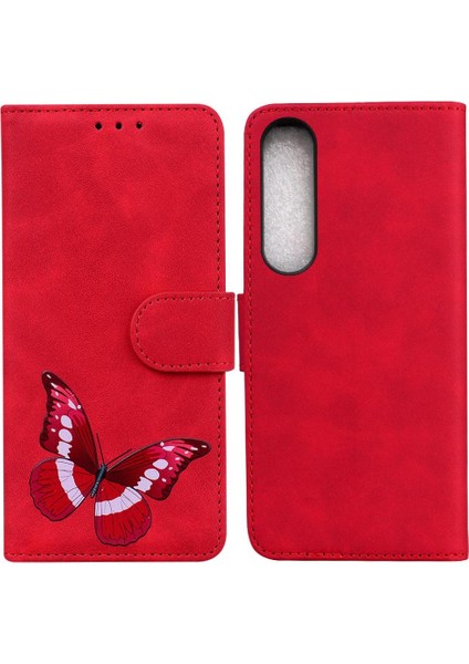 Sony Xperia 1 V Kelebek Flip Folio Kapak Cüzdan Renk Baskılı (Yurt Dışından)