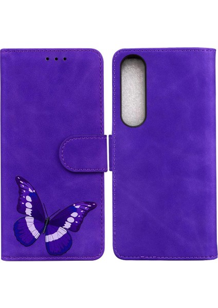Sony Xperia 1 V Kelebek Flip Folio Kapak Cüzdan Renk Baskılı (Yurt Dışından)