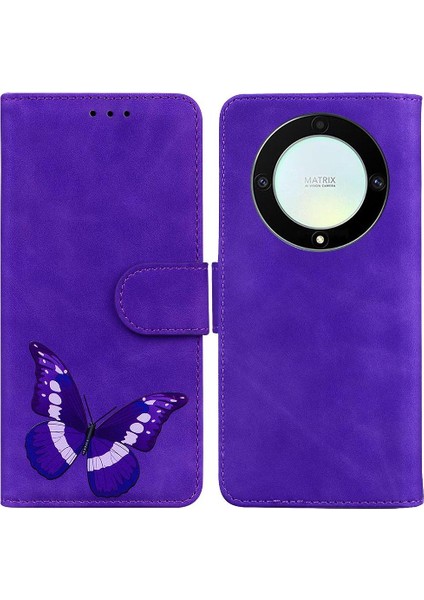 Onur Magic5 Lite 5g Kart Yuvaları Için Kılıf Kelebek Renk Baskılı Flip (Yurt Dışından)