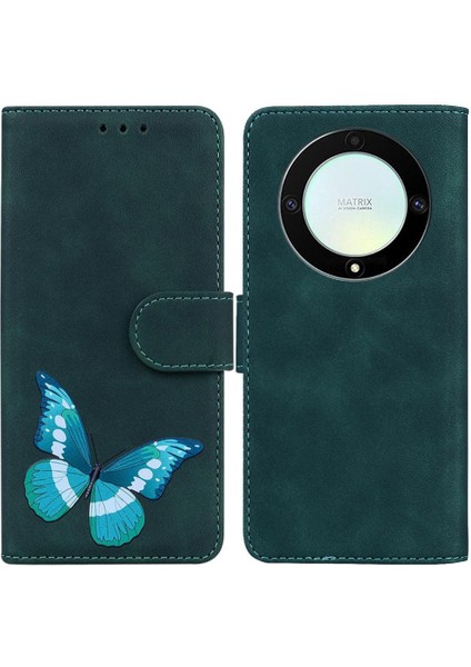 Onur Magic5 Lite 5g Kart Yuvaları Için Kılıf Kelebek Renk Baskılı Flip (Yurt Dışından)