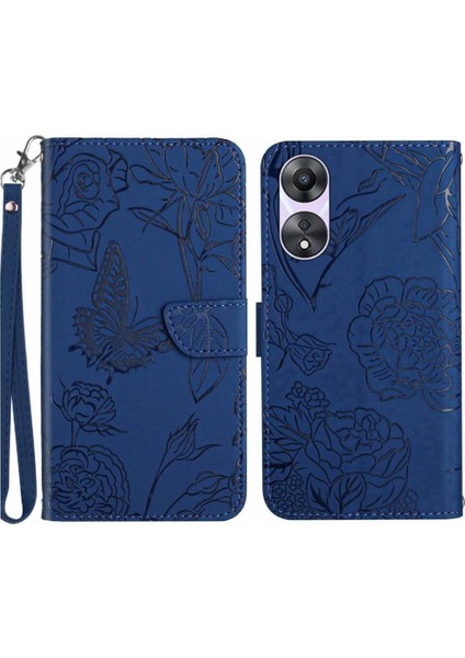 Oppo A38 4g Için KILIF/A18 Pu Deri Bilek Kayışı Deri ile Kapak Çevirin (Yurt Dışından)