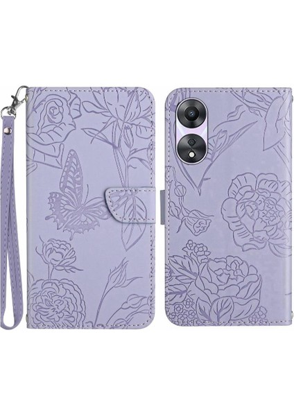 Oppo A38 4g Için KILIF/A18 Pu Deri Bilek Kayışı Deri ile Kapak Çevirin (Yurt Dışından)