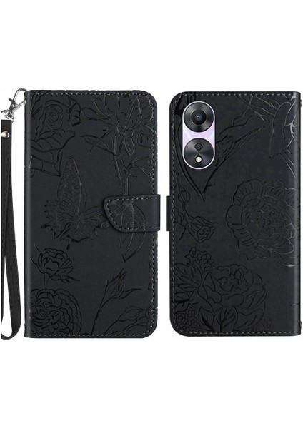 Oppo A38 4g Için KILIF/A18 Pu Deri Bilek Kayışı Deri ile Kapak Çevirin (Yurt Dışından)