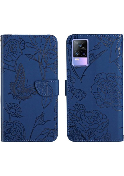 Vivo V21E Için Kılıf Bilek Kayışı Darbeye Dayanıklı Kılıf ile Pu Deri Kapak Çevirin (Yurt Dışından)