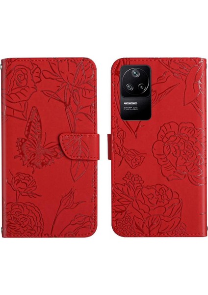 Xiaomi Poco F4 5g Pu Deri Bilek Kayışı Çiçekler ile Kapak Çevirin (Yurt Dışından)
