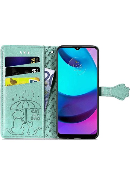 Moto E20 Flip Kapak Için Kılıf Kısa Kayış Karikatür Hayvanlar Deri Kılıf (Yurt Dışından) modelleri