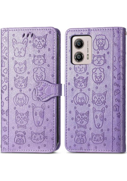 Moto G53 5g Karikatür Hayvanlar Için Kılıf Kısa Kayış Kapak Kapak Darbeye (Yurt Dışından)