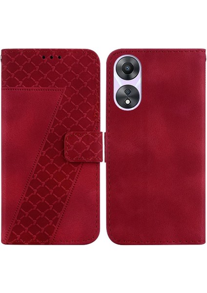 Telefon Kılıfı Için Oppo A78 5G/A58 5g Flip Folio Kapak Kabartmalı Desen Pu (Yurt Dışından)