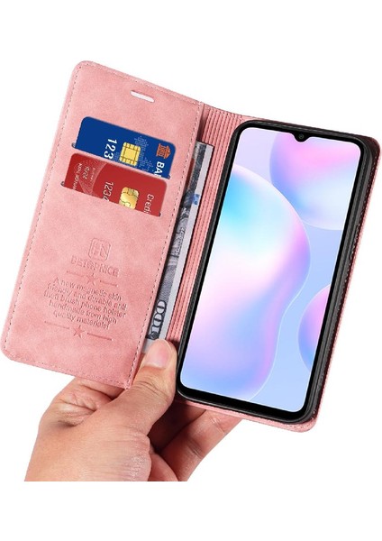 BDT Market Xiaomi Redmi 9A Için Kılıf Folio Cüzdan Pu Deri Manyetik Koruyucu (Yurt Dışından)