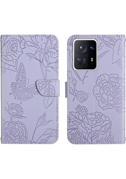 Xiaomi Mix 4 Çiçekler ve Kelebekler Darbeye Deri Kılıf Pu (Yurt Dışından)