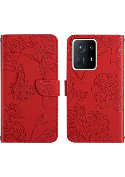 Xiaomi Mix 4 Çiçekler ve Kelebekler Darbeye Deri Kılıf Pu (Yurt Dışından)