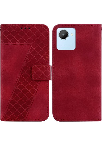 Realme C30/C30S Flip Folio Kapak Için Telefon Kılıfı Kart Yuvası Fonksiyonu Pu (Yurt Dışından)