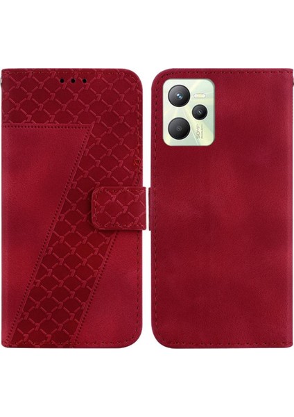 Realme C35 Flip Folio Kapak Için Telefon Kılıfı Pu Deri Cüzdan Kart Yuvası (Yurt Dışından)