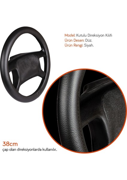 F-01 Direksiyon Kılıfı Düz Siyah fiyatları