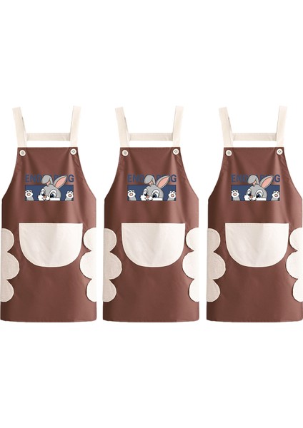 3 Adet Pişirme Önlüğü - Elle Silinebilen Su Geçirmez Askılar (Yurt Dışından)