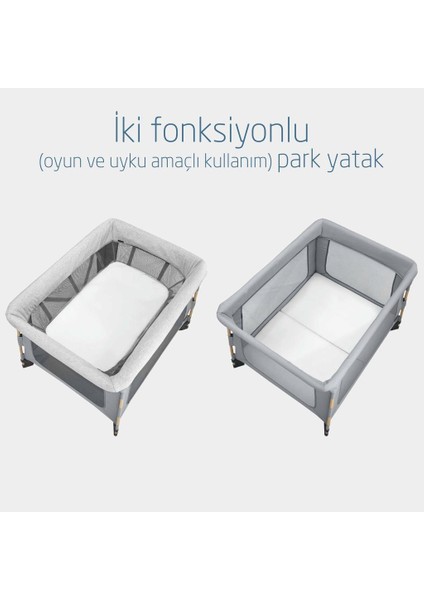 Swift 3'ü Bir Arada Beşik Seyahat Yatağı Oyun Parkı Beyond Grey Eco