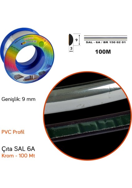 Çıta Sal 6A 9 mm x 100 mt Krom BR1500201 fiyatları