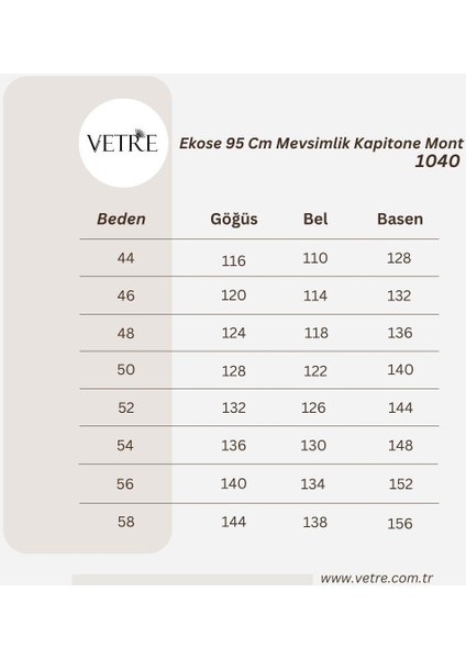 Kadın Büyük Beden Ekose 95 Cm Mevsimlik Lacivert Kapitone Mont 1040