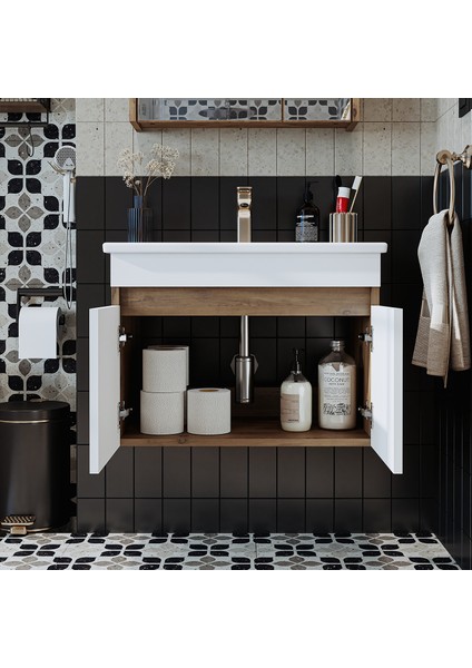 '' Lavabolu '' Atlantik-Beyaz Mat Mdf 65 cm Banyo Alt Dolabı modelleri