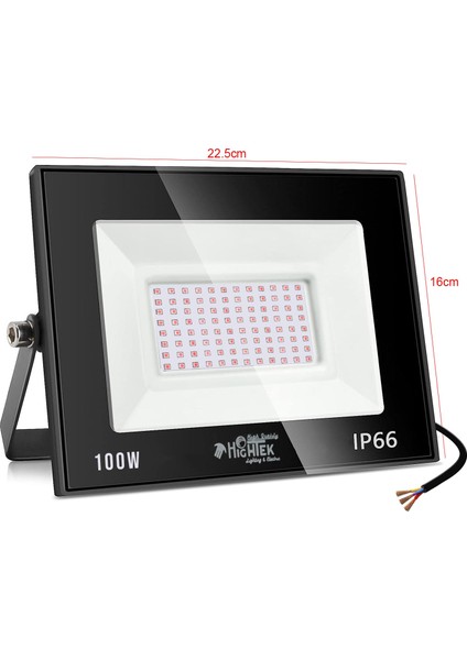 LED Projektör 100W 108 Smd Sarı IP66 Hıghtek HT-0326