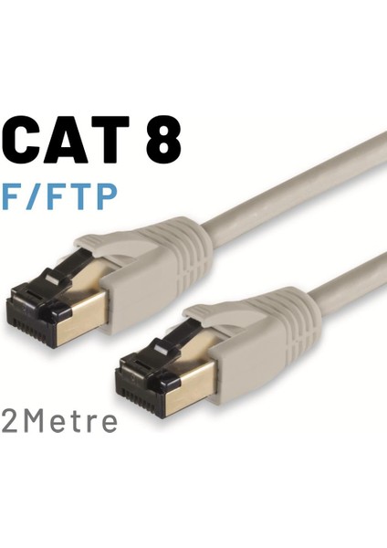 2 Metre Cat8 Kablo F/ftp Lszh Ethernet Network Lan Ağ Kablosu