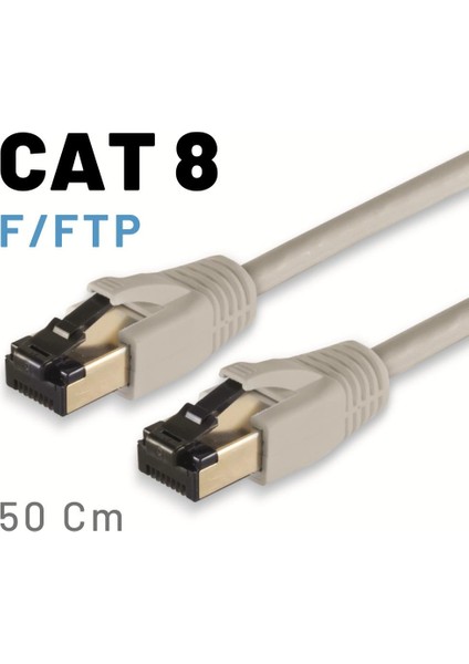 50 cm Cat8 Kablo F/ftp Lszh Ethernet Network Lan Ağ Kablosu