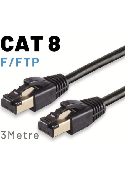 3 Metre Cat8 Kablo F/ftp Lszh Ethernet Network Lan Ağ Kablosu