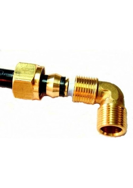 Sarı Pirinç Yüksüklü Dirsek 1/2 - 16 mm