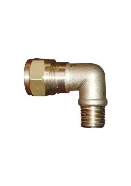 Sarı Pirinç Yüksüklü Dirsek 1/2 - 16 mm