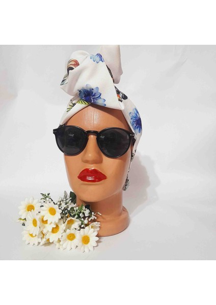 Afrika Modeli Telli Bandana Saç Aksesuarı Kadın Kumaş Toka