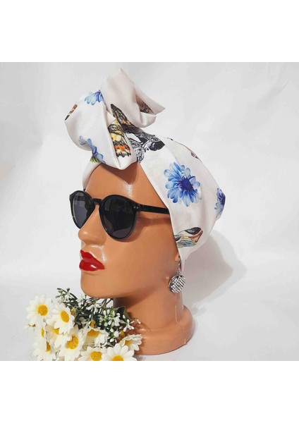 Afrika Modeli Telli Bandana Saç Aksesuarı Kadın Kumaş Toka
