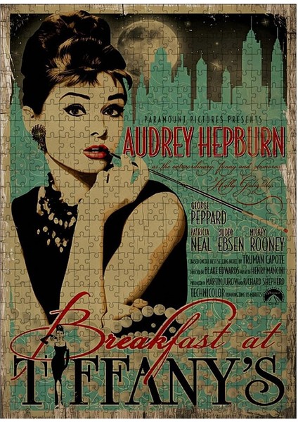 Ahşap Mdf Puzzle Yapboz Audrey Hepburn 500 Parça 50*70 cm