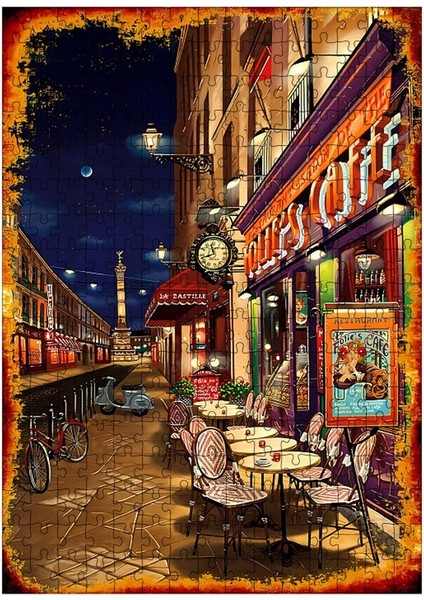 Ahşap Mdf Puzzle Yapboz Roma'da Bir Restoran 255 Parça 35*50 cm