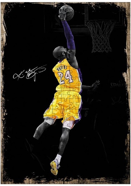 Ahşap Mdf Puzzle Yapboz Kobe Bryant 255 Parça 35*50 cm