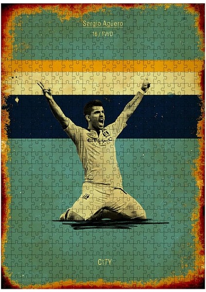 Ahşap Mdf Puzzle Yapboz Sergio Agüero 500 Parça 50*70 cm