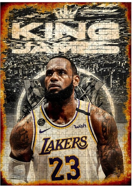 Ahşap Mdf Puzzle Yapboz King James Nba 500 Parça 50*70 cm