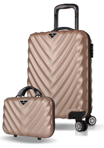 Lotus Abs 2'li Valiz Seti (Makyaj + Kabin Boy) Gold