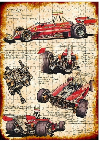 Ahşap Mdf Puzzle Yapboz F1 Ferrari 255 Parça 35*50 cm