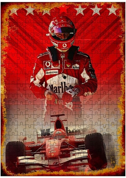 Ahşap Mdf Puzzle Yapboz Michael Schumacher Ferrari 255 Parça 35*50 cm