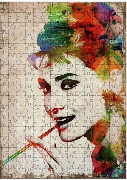 Ahşap Mdf Puzzle Yapboz Audrey Hepburn 255 Parça 35*50 cm