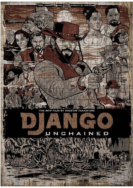 Ahşap Mdf Puzzle Yapboz Django Unchained 255 Parça 35*50 cm