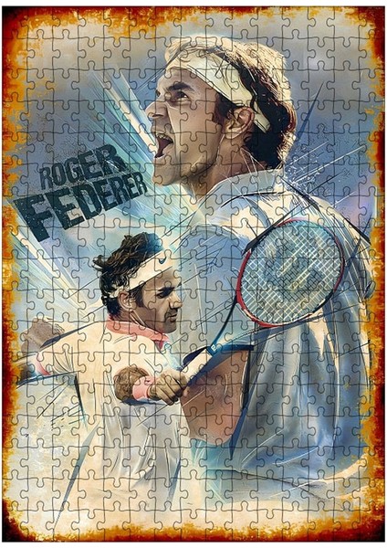 Ahşap Mdf Puzzle Yapboz Roger Federer 255 Parça 35*50 cm