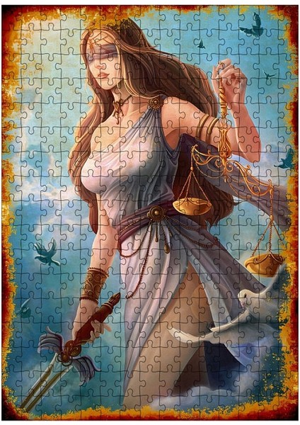 Ahşap Mdf Puzzle Yapboz Adaletin Terazisi 255 Parça 35*50 cm