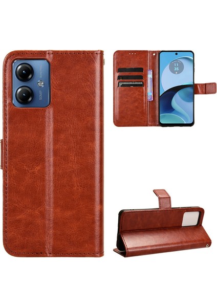 Motorola Moto G14 4g Deri Cüzdan Telefon Kılıfı (Yurt Dışından)